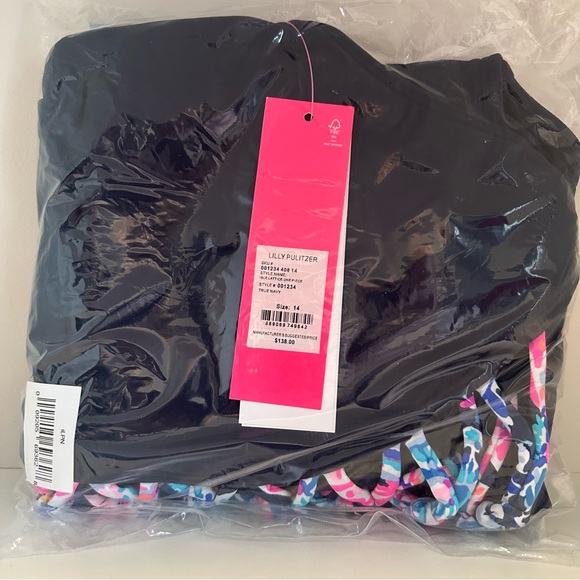 Lilly Pulitzer isle lattice one piece swimsuit navy - Picture 3 of 5